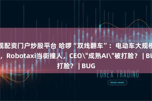 正规配资门户炒股平台 哈啰“双线翻车”：电动车大规模断服，Robotaxi当街撞人，CEO＂成熟AI＂被打脸？ | BUG